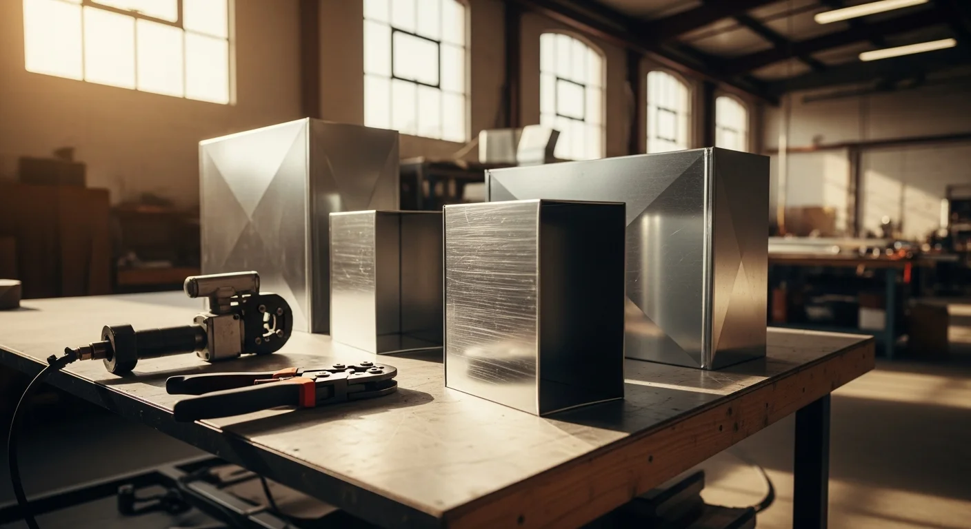 Sheet metal technician fabricating custom HVAC ductwork